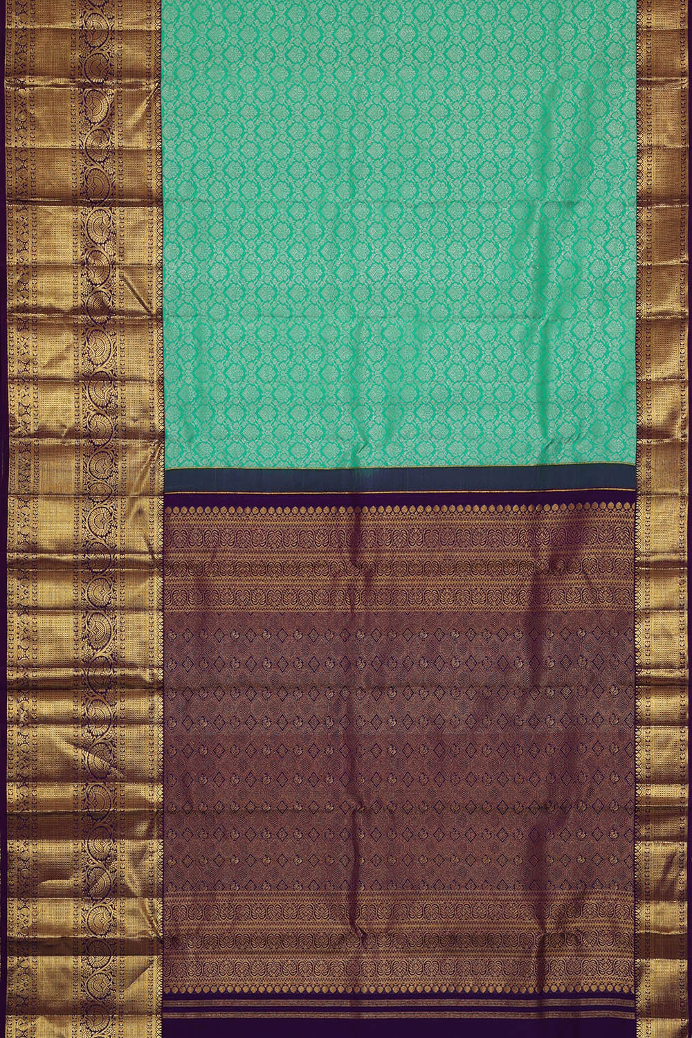 Image of Kanchipattu Sea Green Brocade Saree